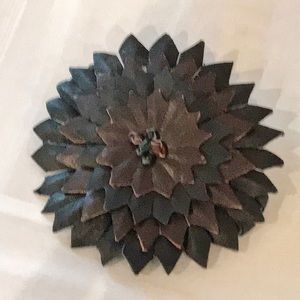 Vintage Russian Leather Hair Clip